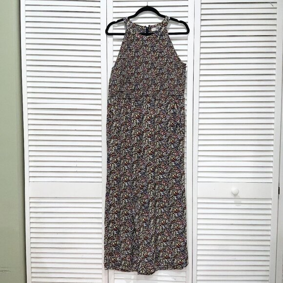 Loft Floral Smocked Halter Jumpsuit Size 12 - Picture 1 of 6